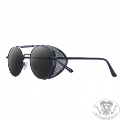 Okulary Retro Steampunk Black przeciwsłoneczne z klapkami